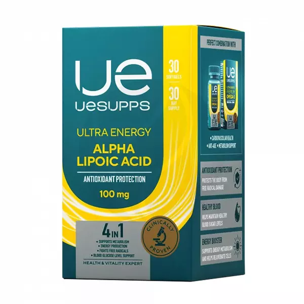 Изображение товара Uesupps Ultra Energy Альфа-липоевая кислота капсулы 100мг, №30 Изображение товара Uesupps Ultra Energy Альфа-липоевая кислота капсулы 100мг, №30