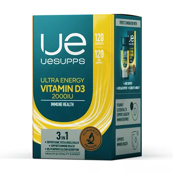 Изображение товара Uesupps Ultra Energy Витамин D3 капсулы мягкие 2000МЕ, №120, для поддержки костей и иммунитета
