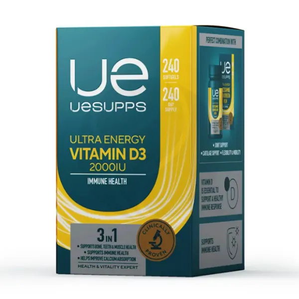 Изображение товара Uesupps Ultra Energy Витамин D3 капсулы мягкие 2000МЕ, №240 для поддержки иммунитета и костей