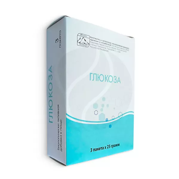 Изображение товара Глюкоза порошок для приготовления раствора внутри, 25 г, Россия Изображение товара Глюкоза порошок для приготовления раствора внутри, 25 г, Россия
