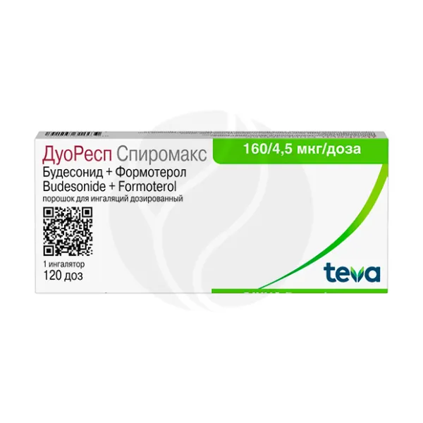 Изображение товара ДуоРесп Спиромакс порошок для ингаляций 160 4,5 мкг 120 доз Teva