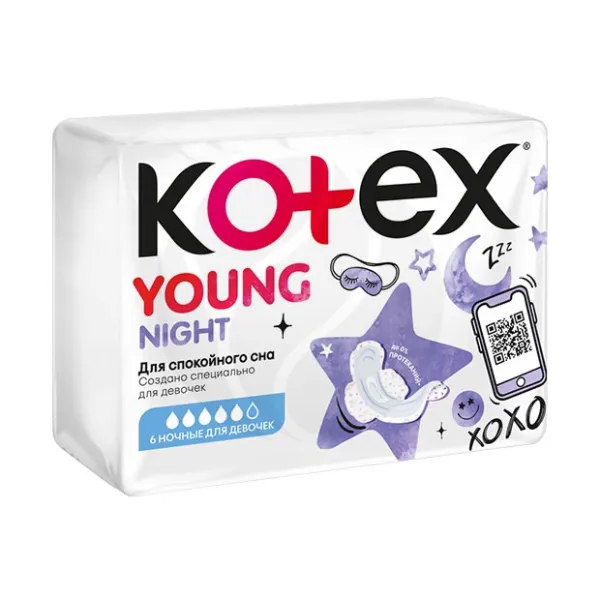 Kotex Young Night прокладки ночные для девочек, №6