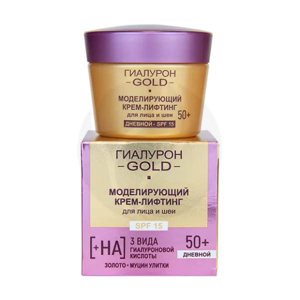 Изображение товара Вiтэкс Гиалурон Gold крем-лифтинг моделирующий дневной для лица и шеи SPF 15, 45мл