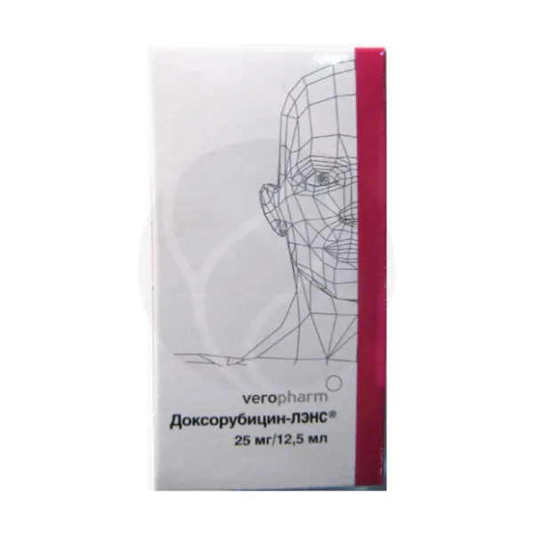 Изображение товара Доксорубицин-ЛЭНС концентрат 2 мг/мл для внутривенного и внутрипузырного применения 12,5 мл