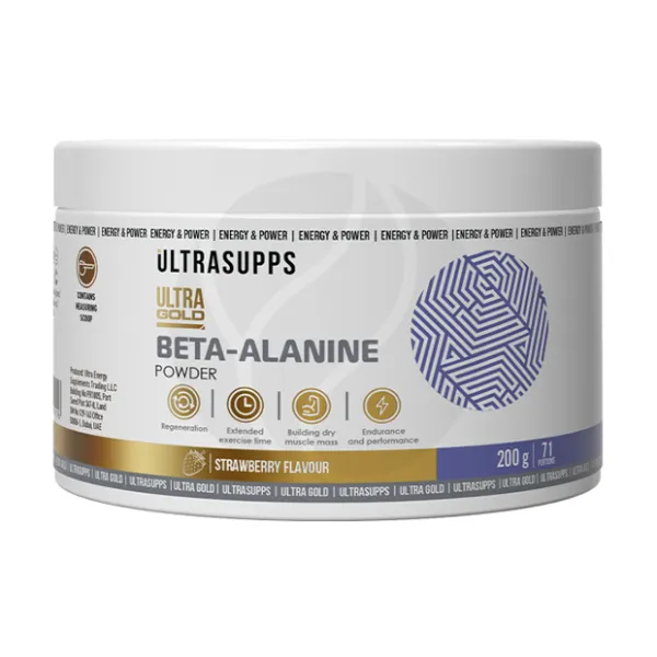 Изображение товара Ultrasupps Ultra Gold Бета-Аланин порошок вкус клубника 200г спортивная добавка