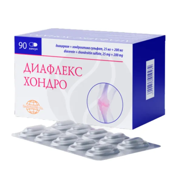 Изображение товара Диафлекс Хондро капсулы 25мг+200мг, №90 Изображение товара Диафлекс Хондро капсулы 25мг+200мг, №90