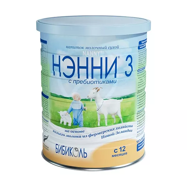 Изображение товара Нэнни 3 смесь молочная сухая с пребиотиками на основе козьего молока (12+мес), 800г Изображение товара Нэнни 3 смесь молочная сухая с пребиотиками на основе козьего молока (12+мес), 800г