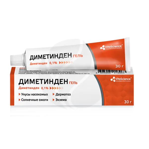 Vitascience Диметинден гель д/наружн. прим. 0,1%, 30г Витасайнс