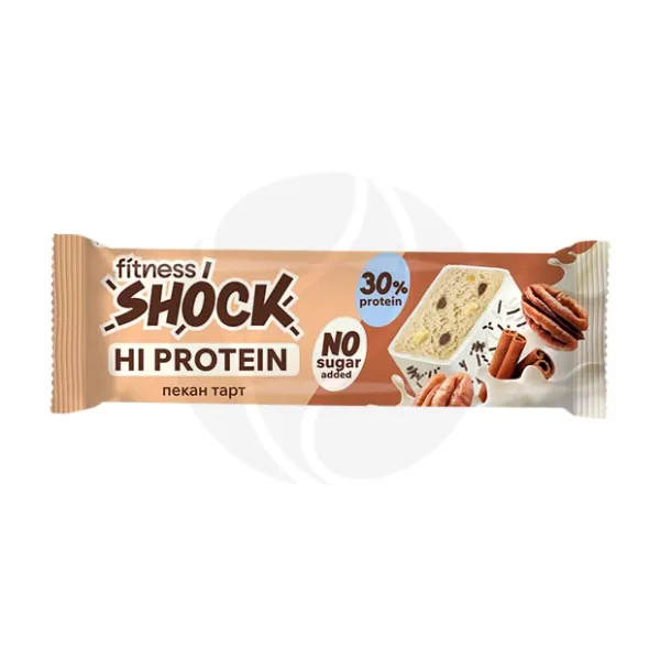 Изображение товара Фитнес Shock Hi protein батончик пекан тарт без сахара 40г - протеиновый перекус