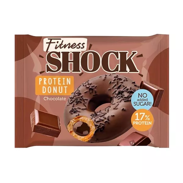 Изображение товара Fitness Shock донат шоколад без сахара 70г низкокалорийный десерт с белком