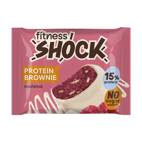 Изображение товара Fitness Shock брауни малина, без сахара, 50г Изображение товара Fitness Shock брауни малина, без сахара, 50г