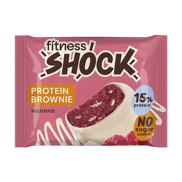Изображение товара Fitness Shock брауни малина, без сахара, 50г Изображение товара Fitness Shock брауни малина, без сахара, 50г