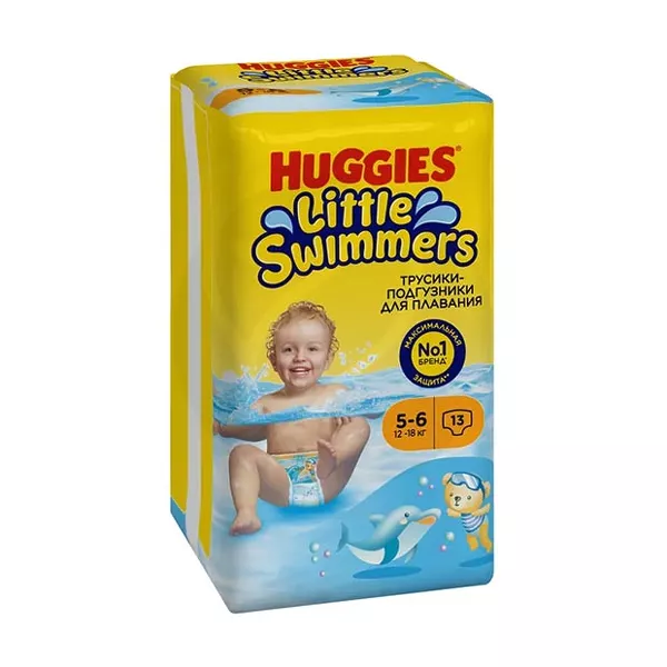 Изображение товара Huggies Little swimmers подгузники-трусики для плавания р.5-6 (12-18кг), 13шт Изображение товара Huggies Little swimmers подгузники-трусики для плавания р.5-6 (12-18кг), 13шт