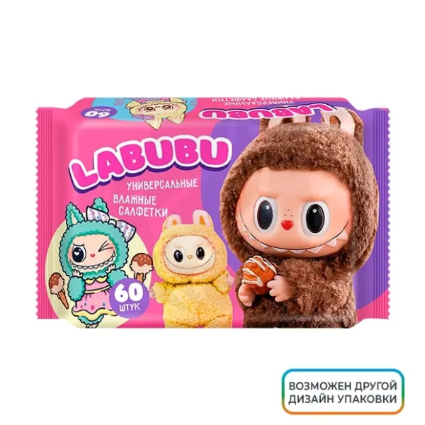 Изображение товара Labubu Влажные универсальные салфетки 60 шт в ассортименте для ухода и гигиены