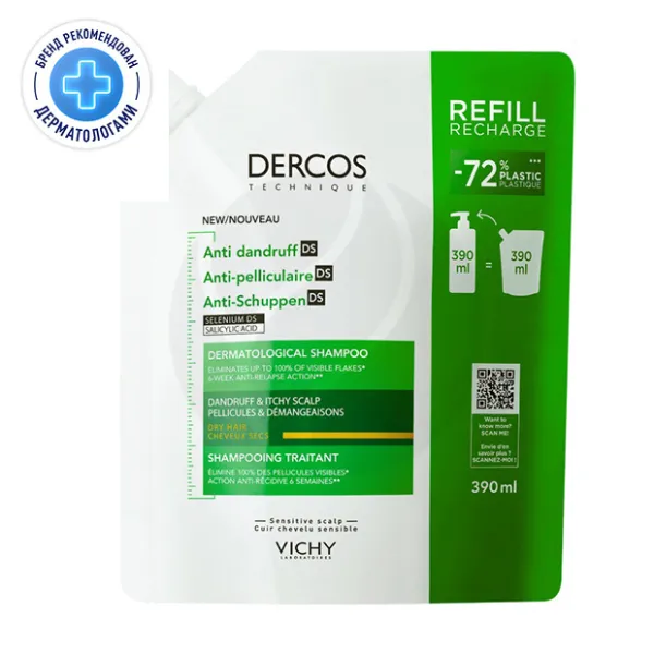 Изображение товара Vichy Dercos шампунь интенсивный против перхоти для сухих волос 390мл
