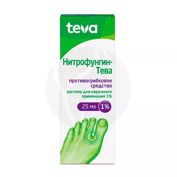 Изображение товара Нитрофунгин Тева раствор д/наружн. прим. 1%, 25мл Изображение товара Нитрофунгин Тева раствор д/наружн. прим. 1%, 25мл
