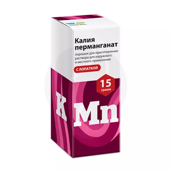 КалияперманганатРеневалпорошокд/пригот.р-рад/местн.инаружн.прим.,15г