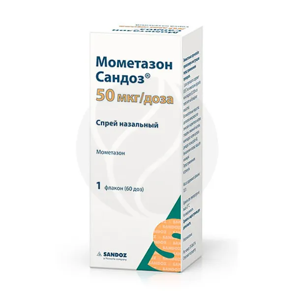 Изображение товара Мометазон Сандоз спрей назальный 50мкг/доза, 60 доз для лечения аллергии