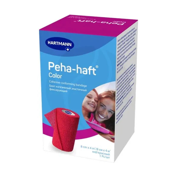 Изображение товара Бинт когезивный эластичный фиксирующий Hartmann красный 4 м*8 см