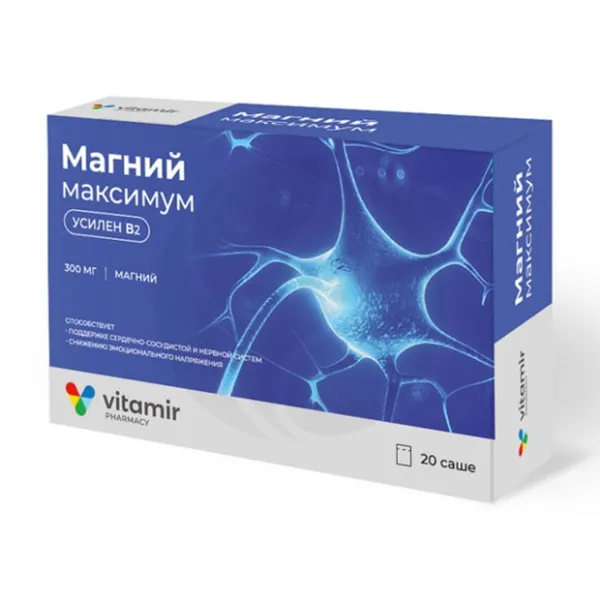 Изображение товара Vitamir Магний максимум порошок д/приема внутрь, 20 саше