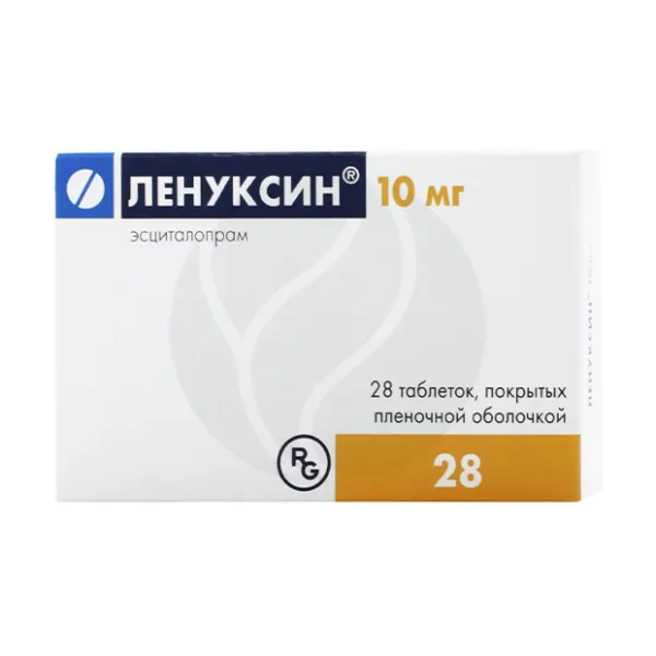 Изображение товара Ленуксин таблетки покрыт. п/о 10мг, №28 Изображение товара Ленуксин таблетки покрыт. п/о 10мг, №28