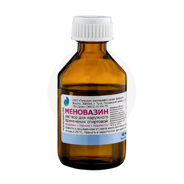 Меновазин раствор д/наружн. прим. спиртовой, 40мл Тульская ф.ф-ка