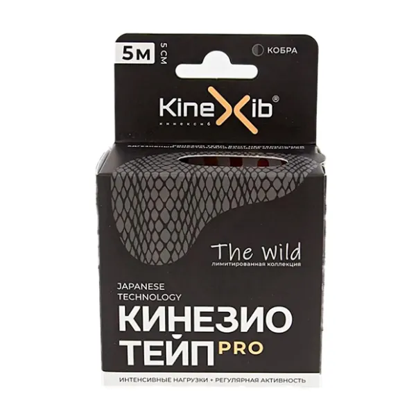 Изображение товара Kinexib Pro бинт нестерильный адгезивный восстанавливающий Кинезио тейп Кобра, 5мх5см Изображение товара Kinexib Pro бинт нестерильный адгезивный восстанавливающий Кинезио тейп Кобра, 5мх5см