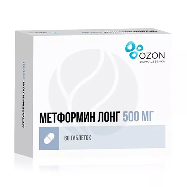 Изображение товара Метформин Лонг таблетки с пролонгированным высвобождением 500мг, №60