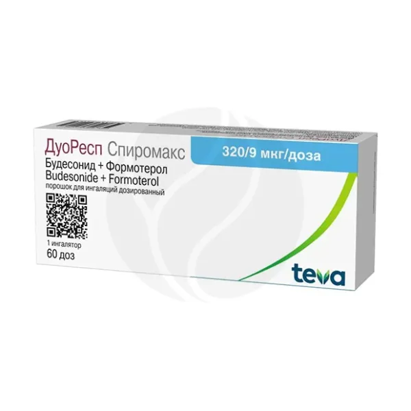 Изображение товара ДуоРесп Спиромакс порошок ингаляционный 320/9 мкг 60 доз