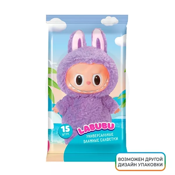 Изображение товара Labubu салфетки влажные универсальные, цвет в ассортименте, 15шт Изображение товара Labubu салфетки влажные универсальные, цвет в ассортименте, 15шт