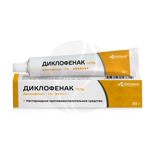 Изображение товара Vitascience Диклофенак гель д/наружн. прим. 1%, 50г Тульская ф.ф-ка