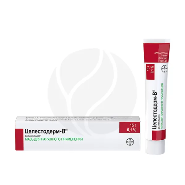 Целестодерм-В мазь д/наружн. прим. 0,1%, 15г