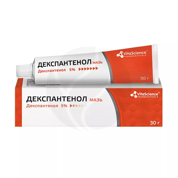 Изображение товара VitaScience Декспантенол мазь д/наружн. прим. 5%, 30г Изображение товара VitaScience Декспантенол мазь д/наружн. прим. 5%, 30г