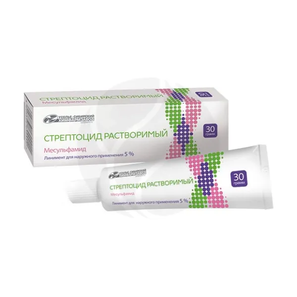 Стрептоцид растворимый линимент д/наружного применения 5%, 30г