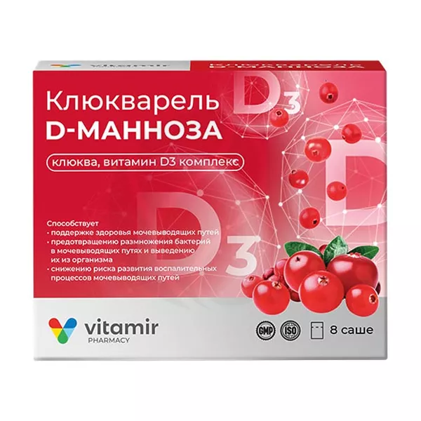 Изображение товара Vitamir Клюкварель D-манноза порошок 5 г №8 профилактика мочевых инфекций