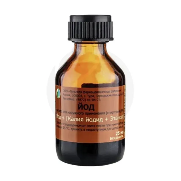 Йод раствор д/наружн. прим. спиртовой 5%, 25мл