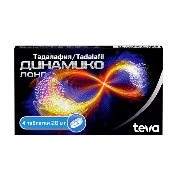Изображение товара Динамико Лонг таблетки покрыт. п/о 20мг, №4 Изображение товара Динамико Лонг таблетки покрыт. п/о 20мг, №4