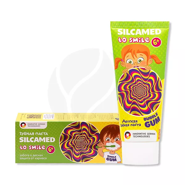 Изображение товара SilcaMed To smile bubble gum зубная паста (6+), 65г Изображение товара SilcaMed To smile bubble gum зубная паста (6+), 65г