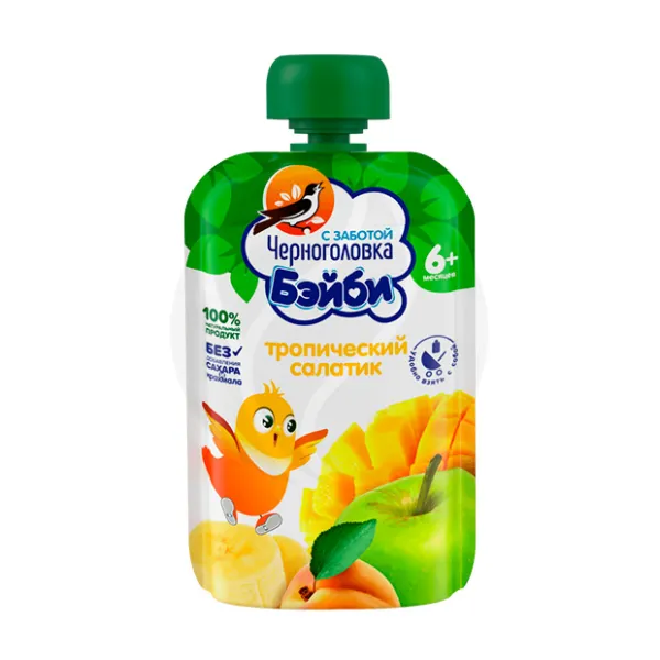 Изображение товара Черноголовка Бэйби пюре тропический салатик 85г для детей 6+ месяцев