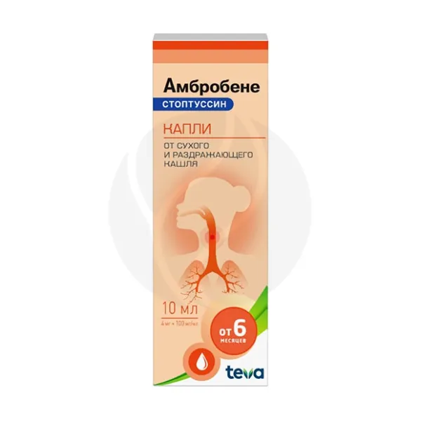Изображение товара Амбробене Стоптуссин капли д для приема внутрь 4мг+100мг/мл, 10мл