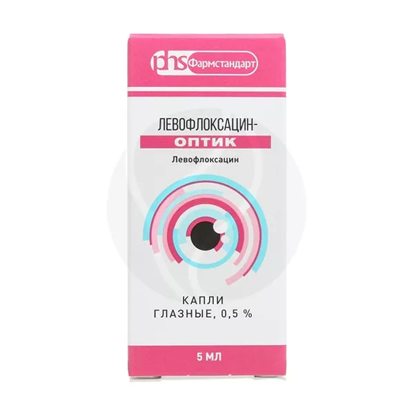 Изображение товара Левофлоксацин-Оптик капли глазные 0,5% 5мл для лечения глазных инфекций