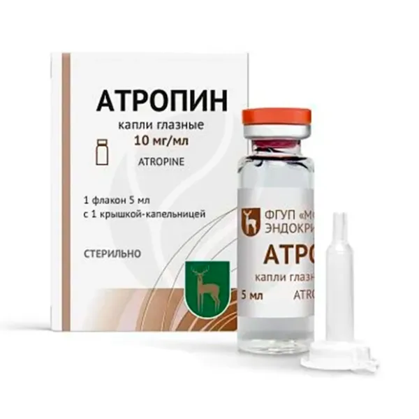 Изображение товара Атропин капли глазные 10мг/мл, 5мл - лечение и расширение зрачка Изображение товара Атропин капли глазные 10мг/мл, 5мл - лечение и расширение зрачка