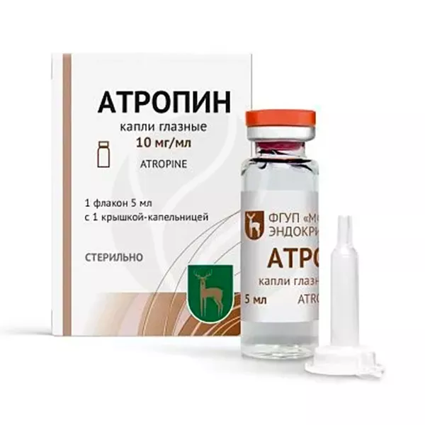 Изображение товара Атропин капли глазные 10мг/мл, 5мл - лечение и расширение зрачка Изображение товара Атропин капли глазные 10мг/мл, 5мл - лечение и расширение зрачка