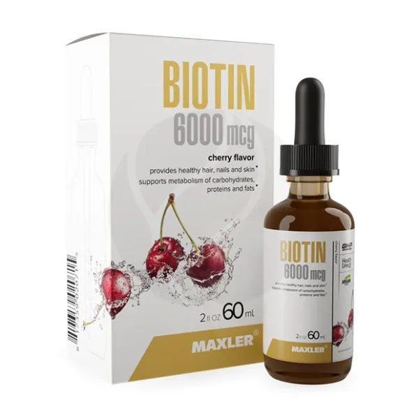 Maxler Биотин капли д/приема внутрь со вкусом вишни 6000мкг, 60мл