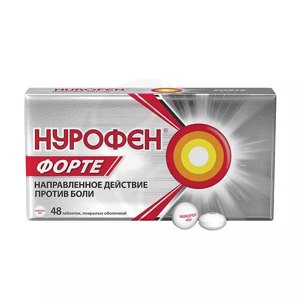 Изображение товара Нурофен Форте таблетки п/о 400мг, №48 Изображение товара Нурофен Форте таблетки п/о 400мг, №48