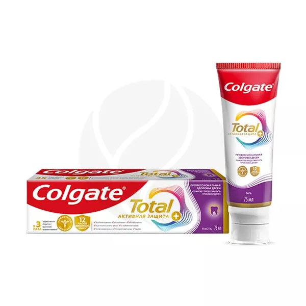 Изображение товара Зубная паста Colgate Total Активная Защита+Здоровье десен 75мл Изображение товара Зубная паста Colgate Total Активная Защита+Здоровье десен 75мл