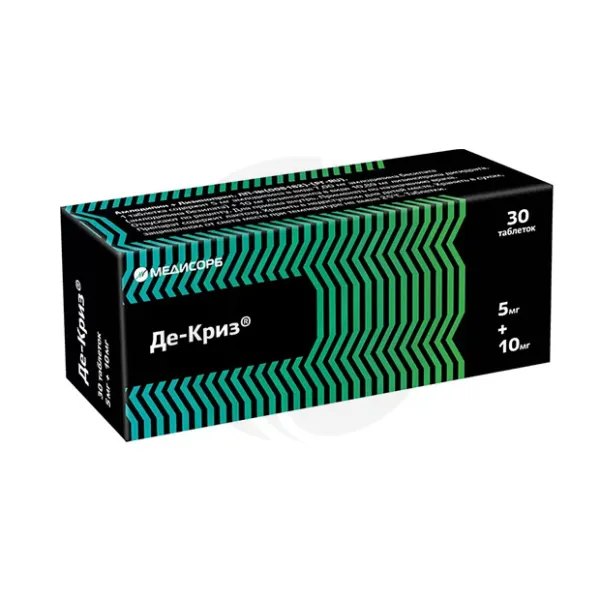 Изображение товара Де-Криз таблетки 5мг+10мг, №30 для снижения кровяного давления