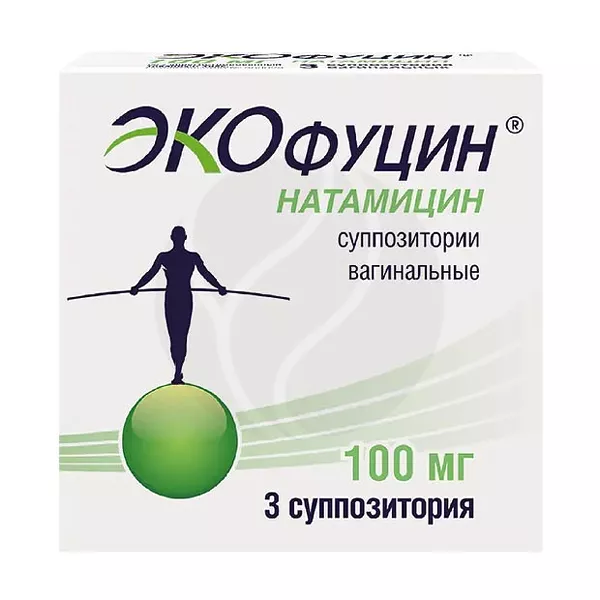 Изображение товара Экофуцин суппозитории вагинальные 100 мг, №3 для лечения влагалищных грибковых инфекций