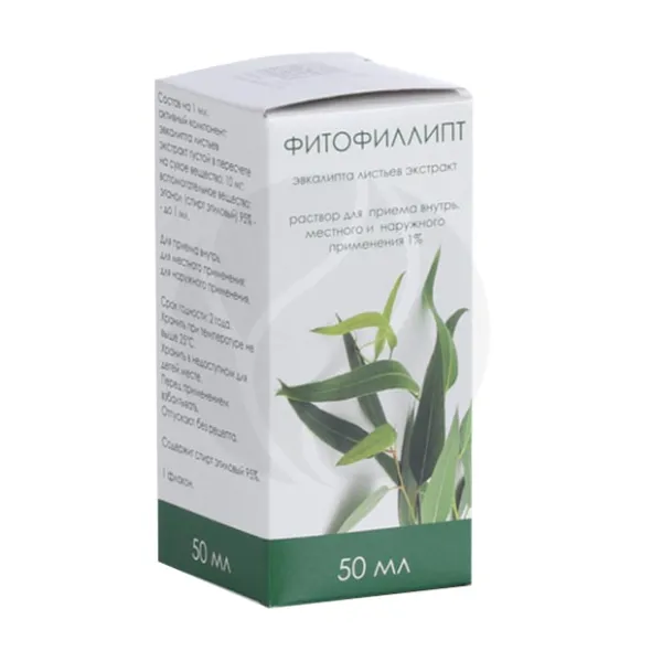 Изображение товара Фитофиллипт раствор 1% 50мл для внутреннего наружного и местного использования