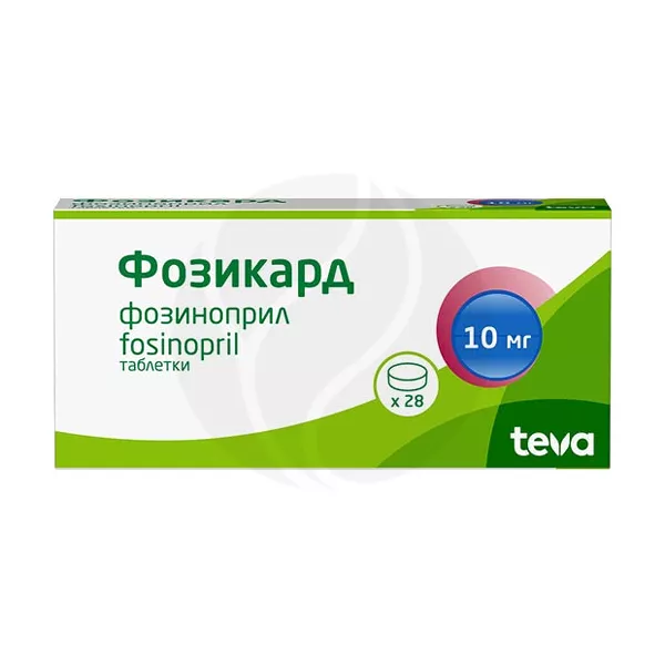 Изображение товара Таблетки Балканфарма-Фозиноприл Фозикард 10мг Изображение товара Таблетки Балканфарма-Фозиноприл Фозикард 10мг